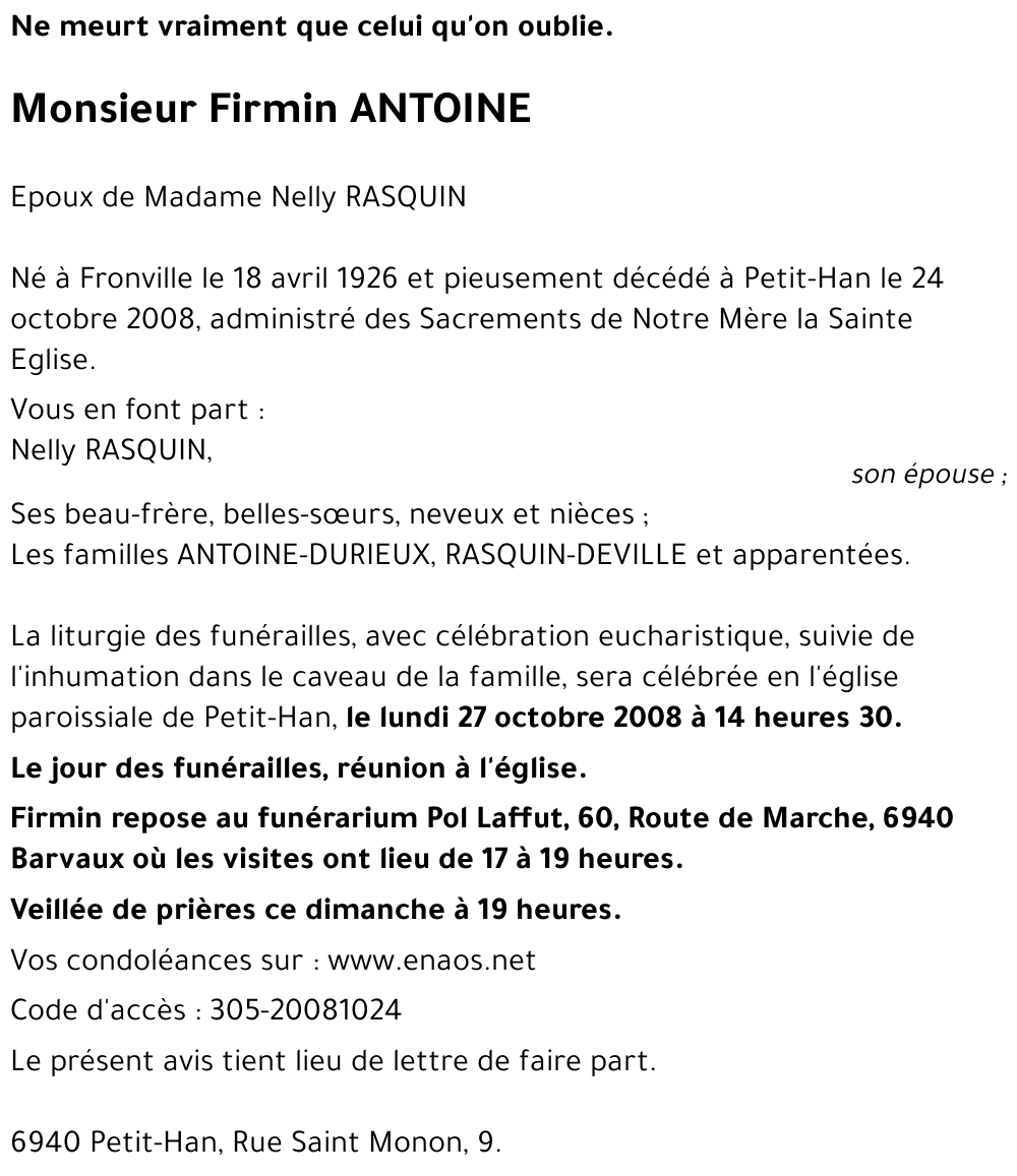Firmin ANTOINE