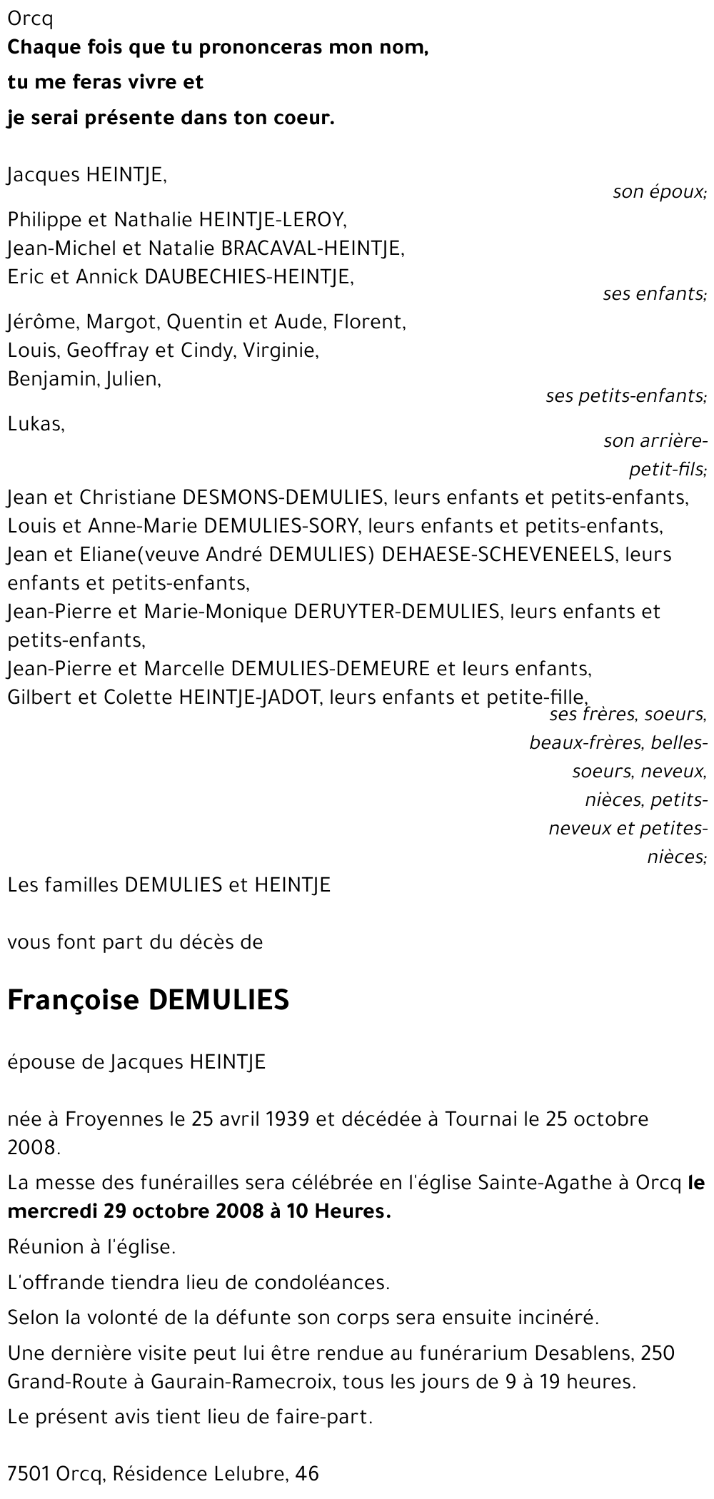 Françoise DEMULIES