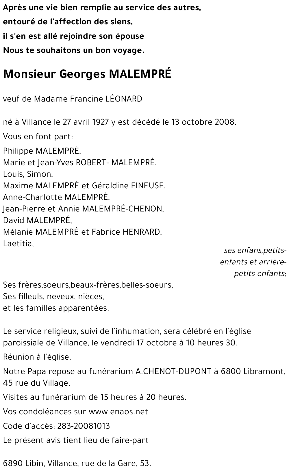Georges MALEMPRÉ