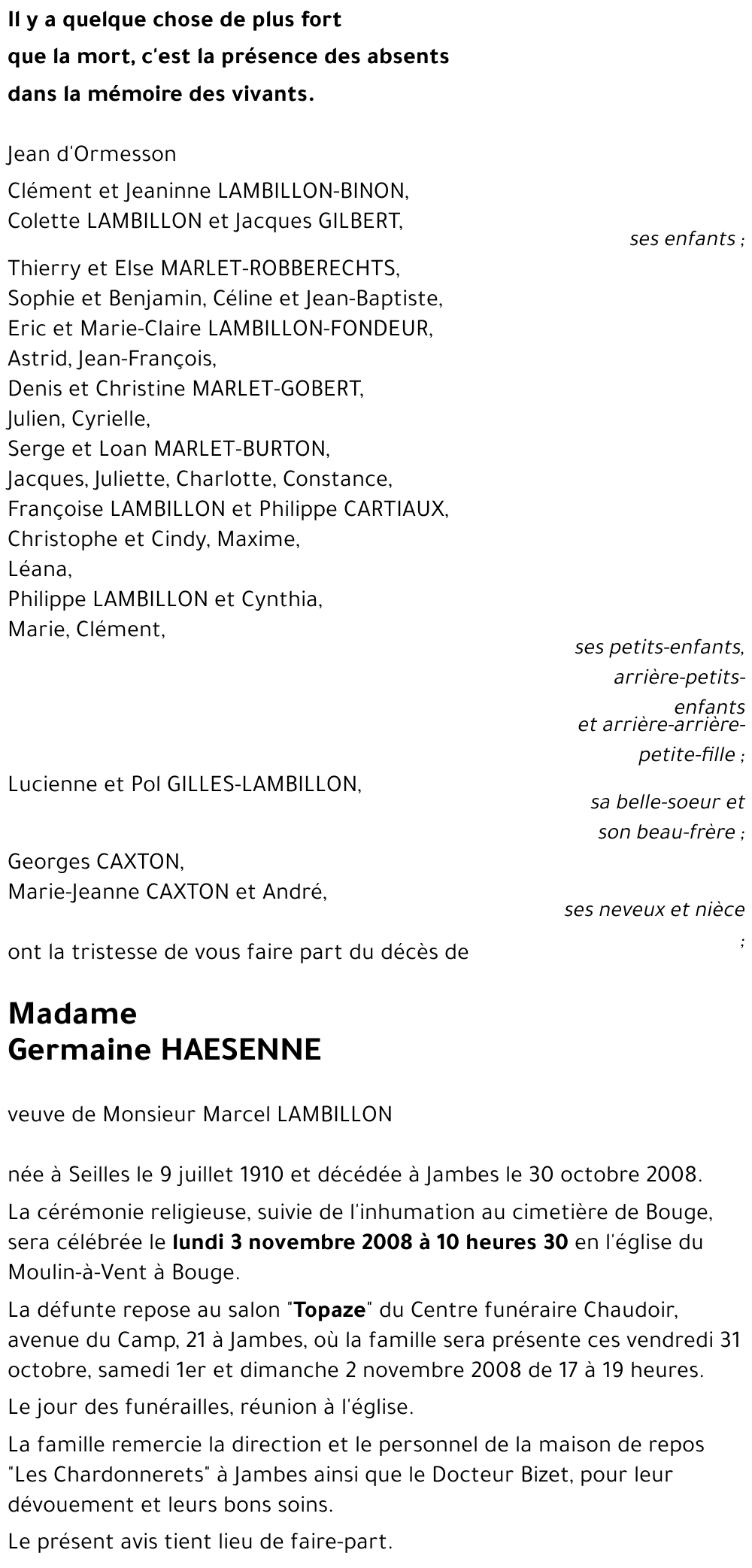 Germaine HAESENNE
