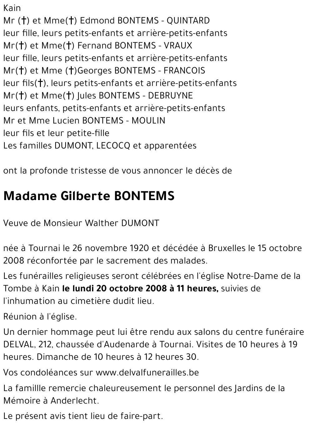 Gilberte BONTEMS