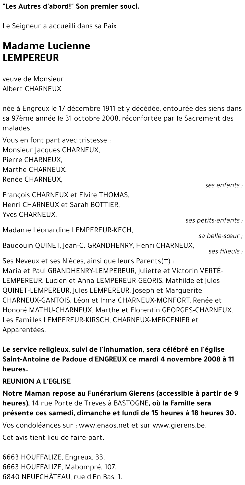 Lucienne LEMPEREUR