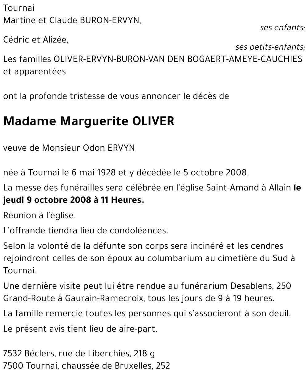 Marguerite OLIVER