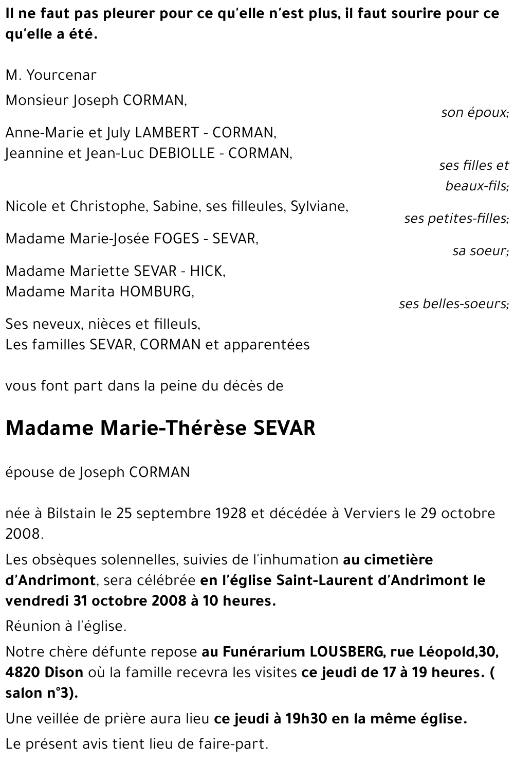 Marie-Thérèse SEVAR