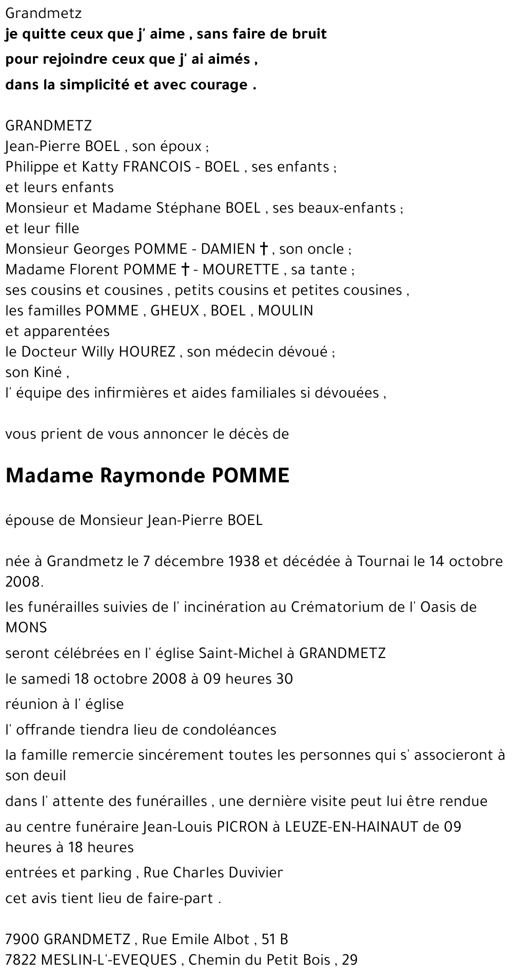 Raymonde POMME