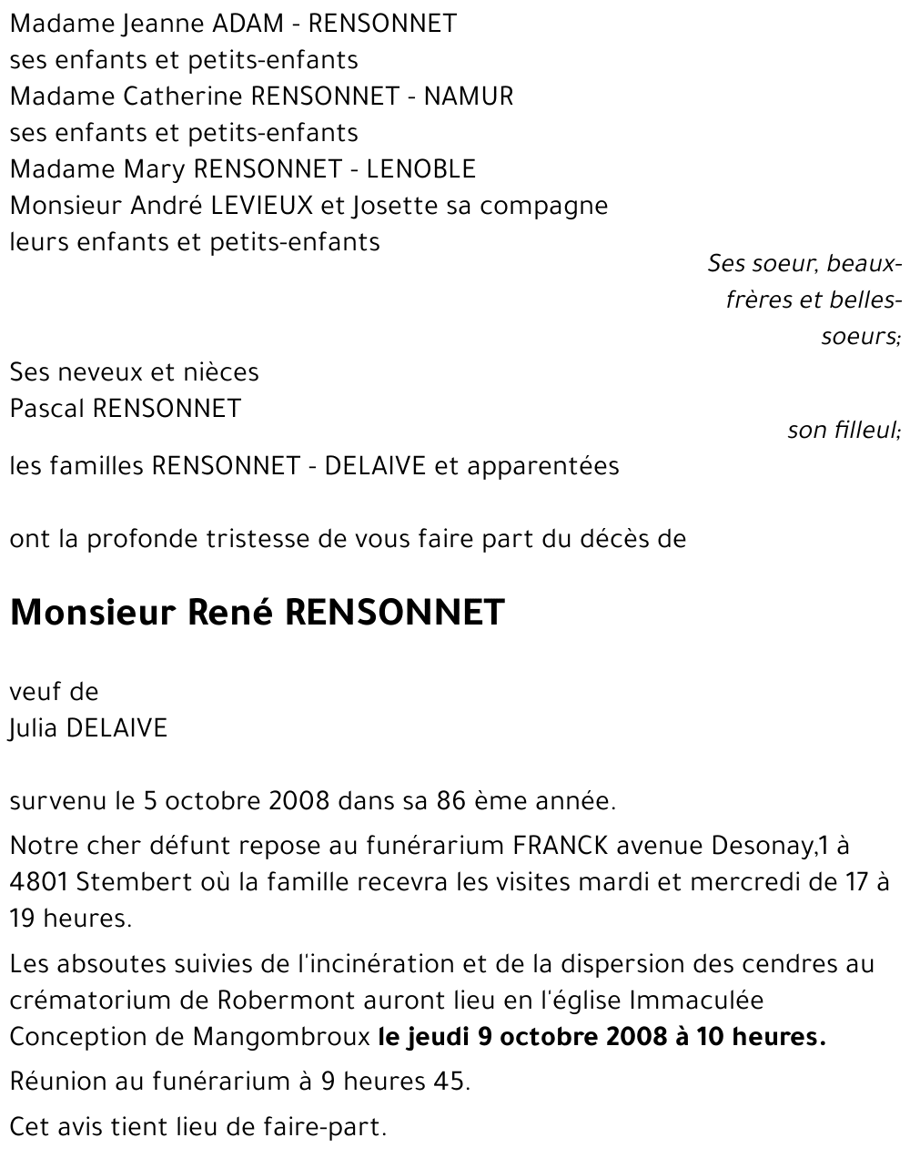 René RENSONNET