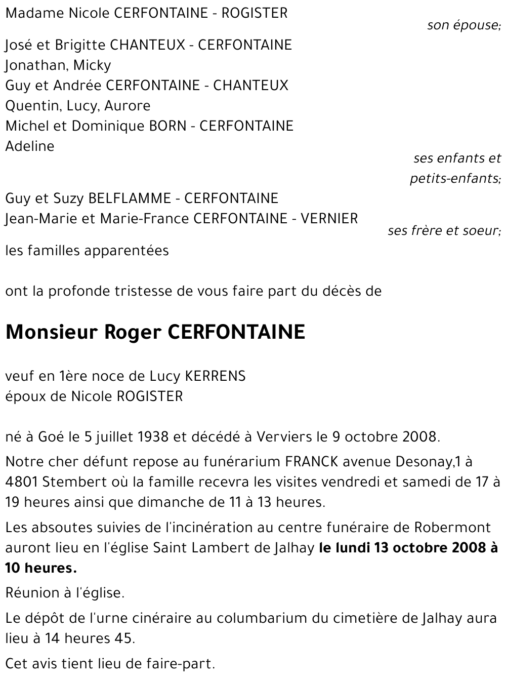 Roger CERFONTAINE