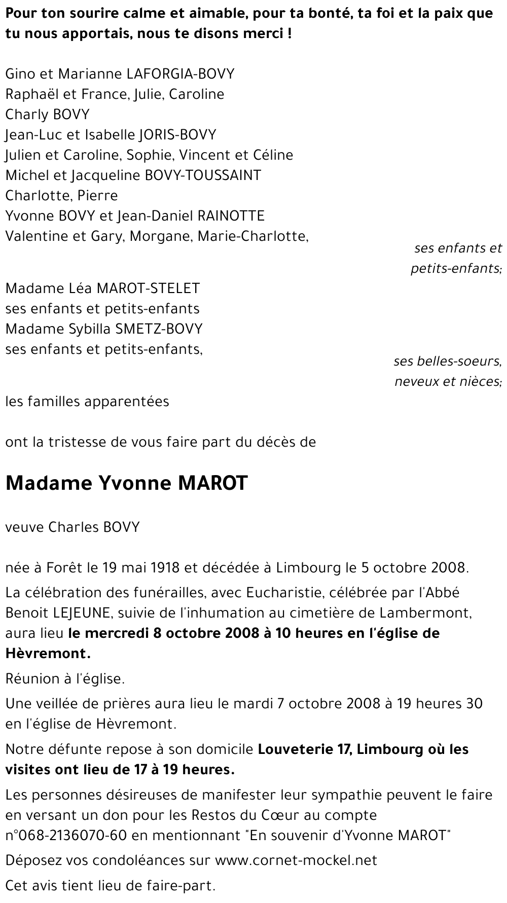 Yvonne MAROT