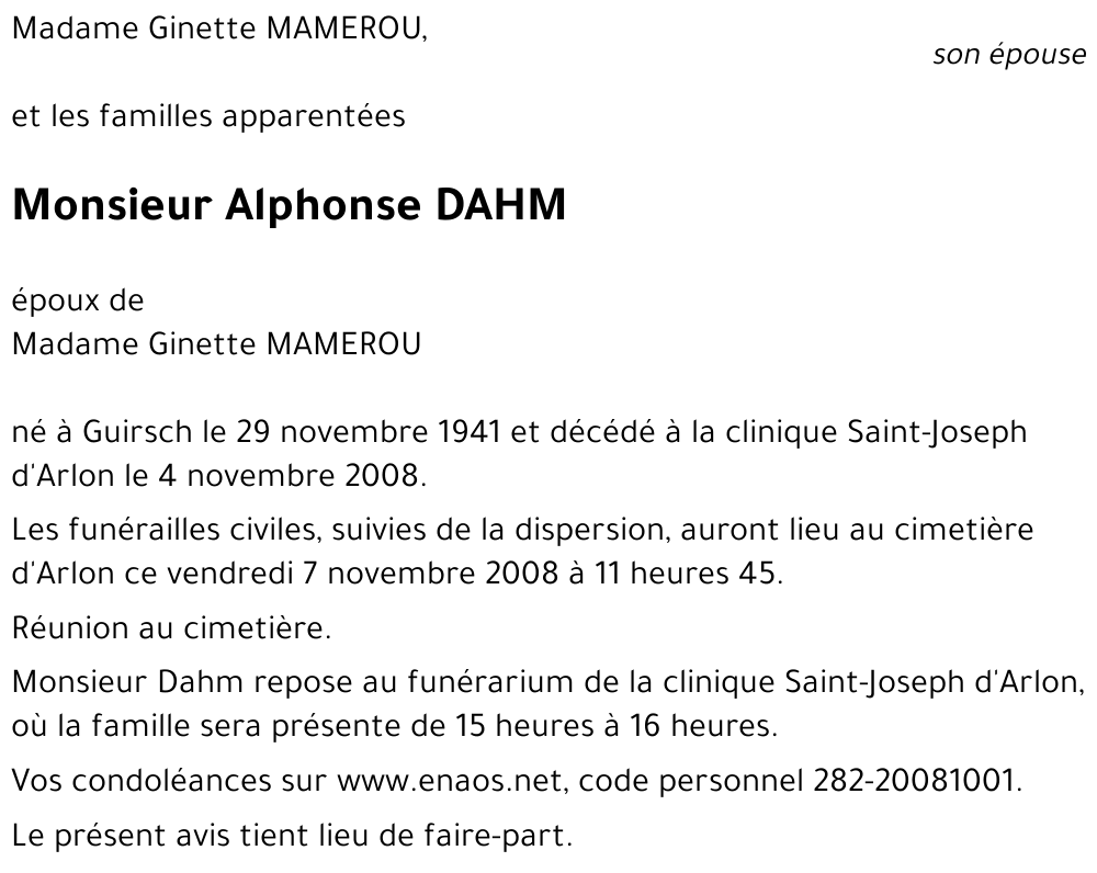 Alphonse DAHM