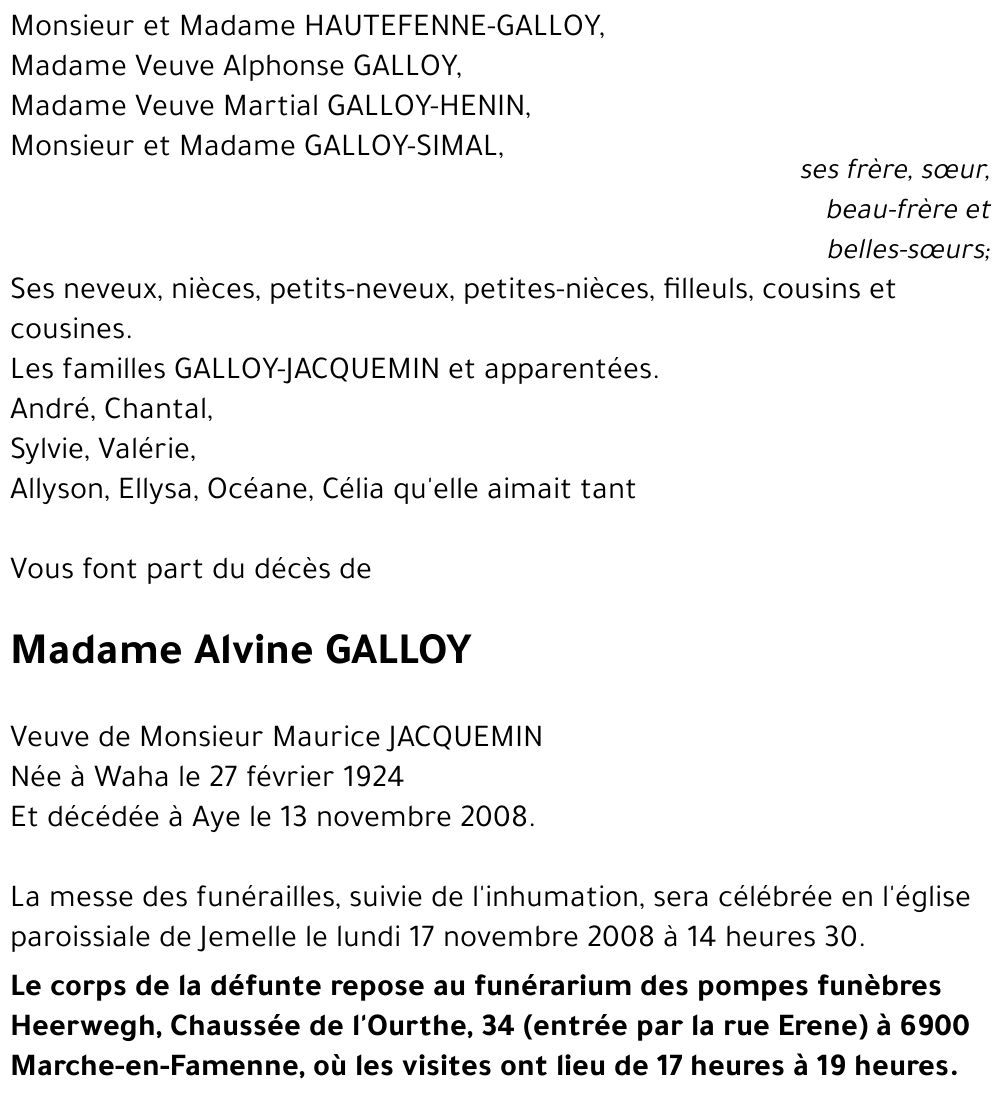 Alvine GALLOY