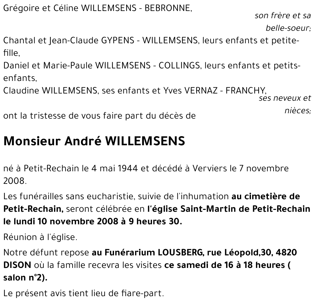 André WILLEMSENS