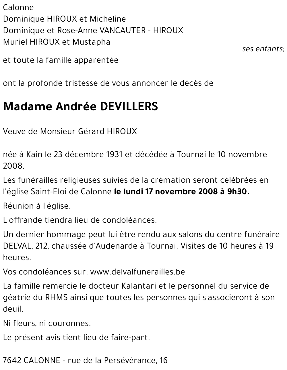 Andrée DEVILLERS