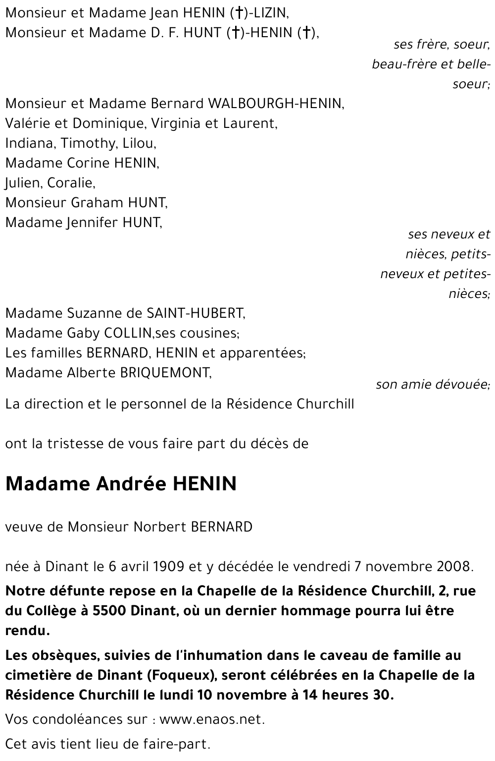 Andrée HENIN