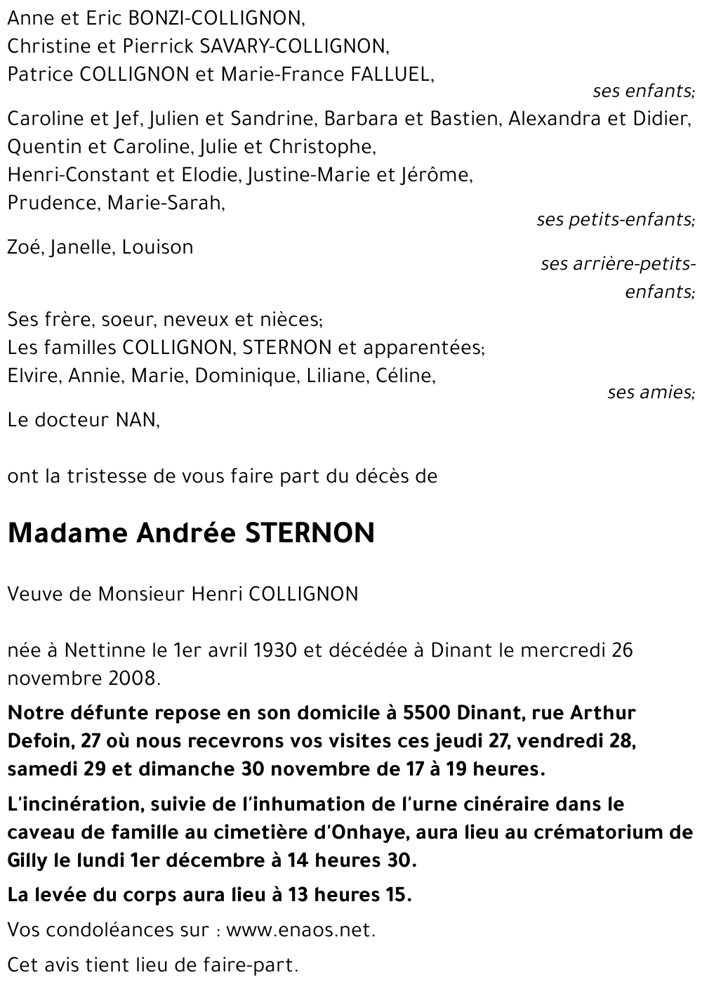 Andrée STERNON