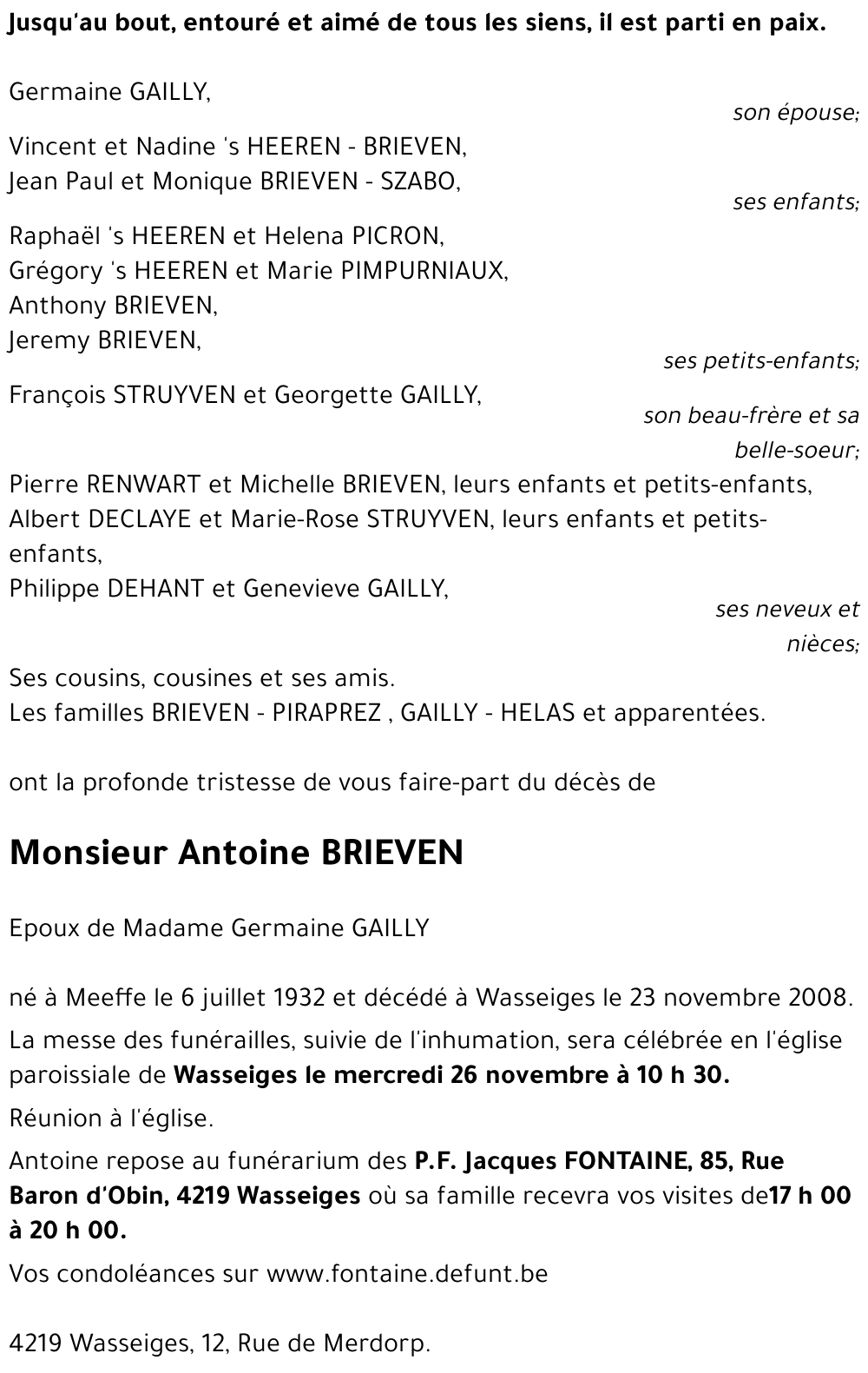 Antoine BRIEVEN