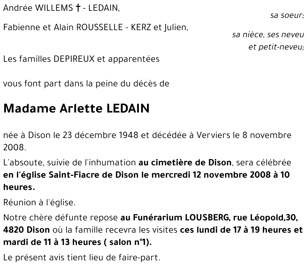 Arlette LEDAIN