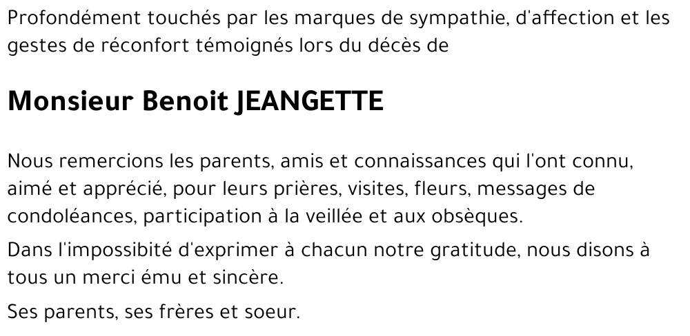 Benoit JEANGETTE