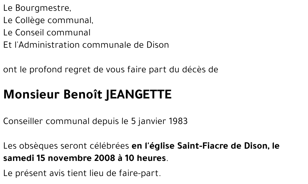 Benoit JEANGETTE