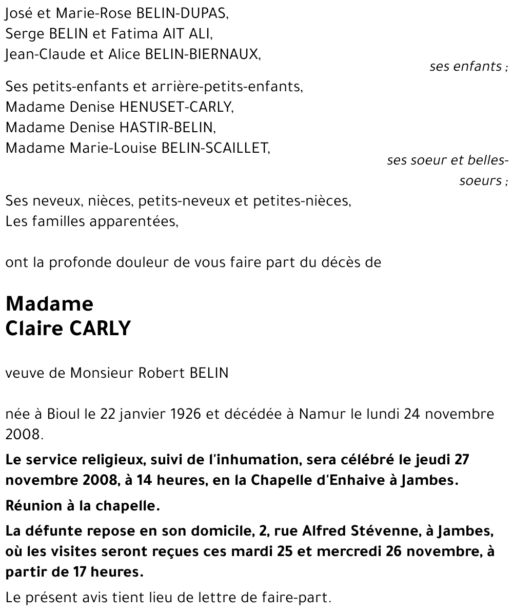 Claire CARLY