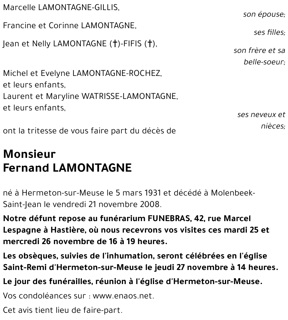 Fernand LAMONTAGNE