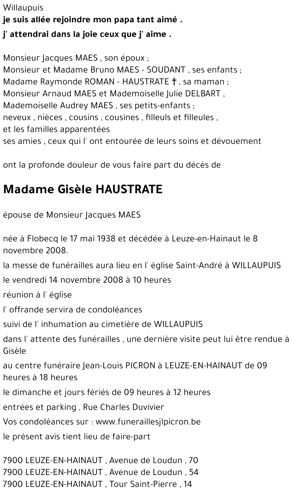 Gisèle HAUSTRATE