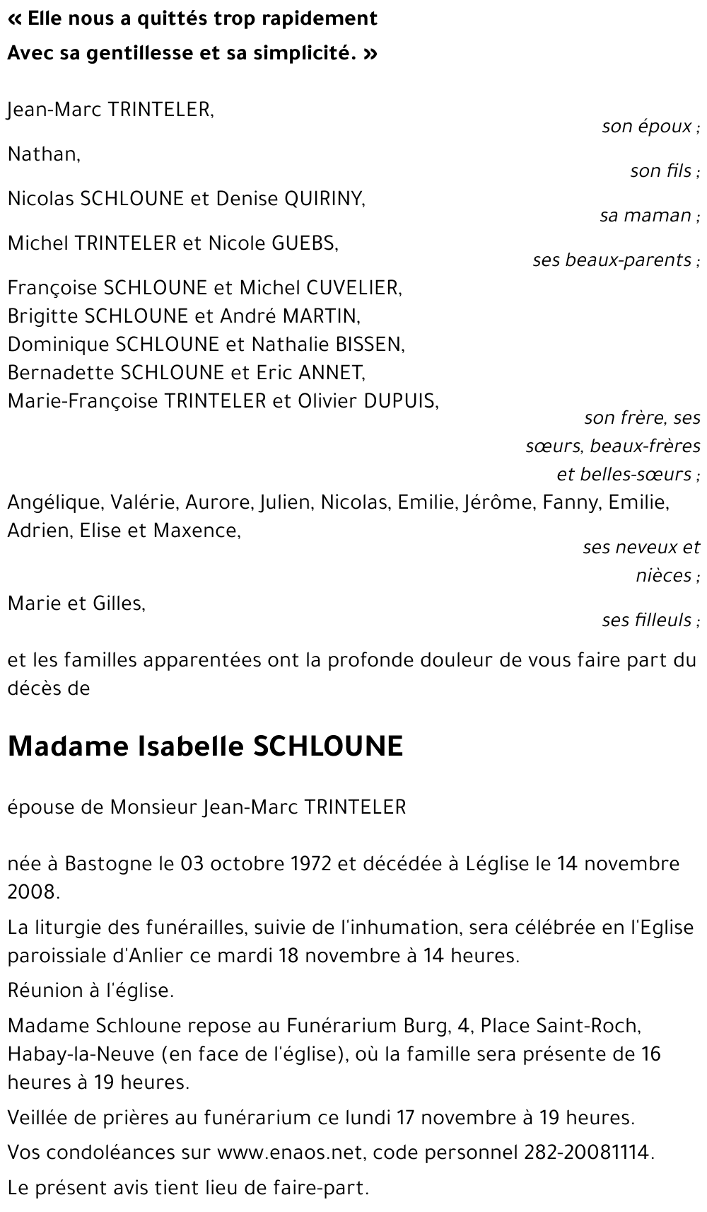 Isabelle SCHLOUNE