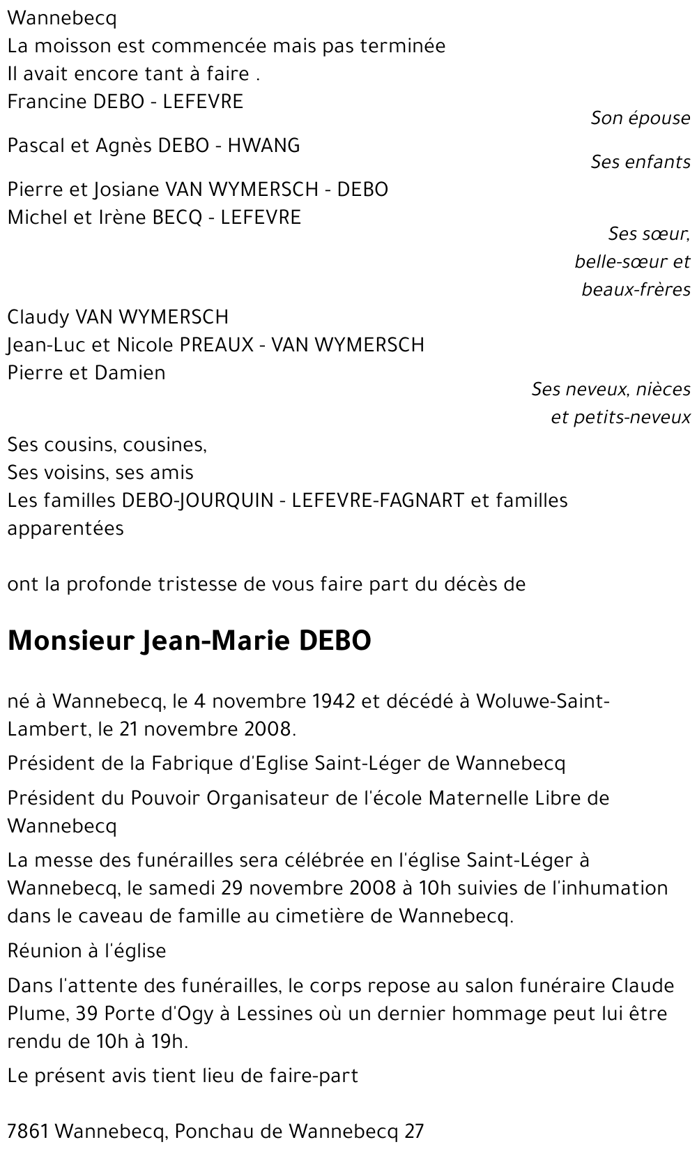Jean-Marie DEBO