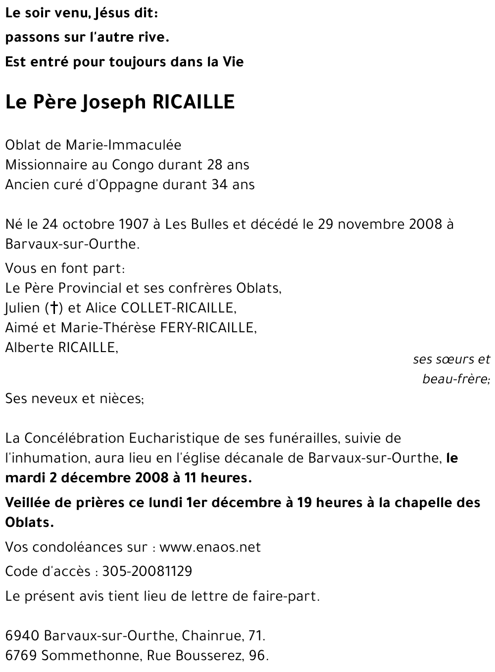 Joseph RICAILLE