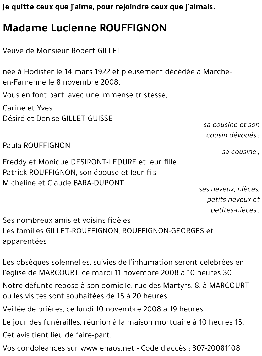 Lucienne ROUFFIGNON