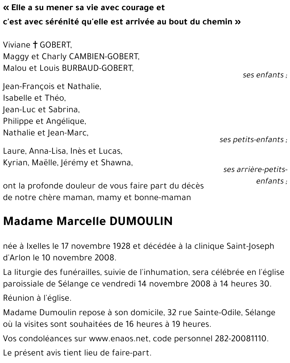 Marcelle DUMOULIN