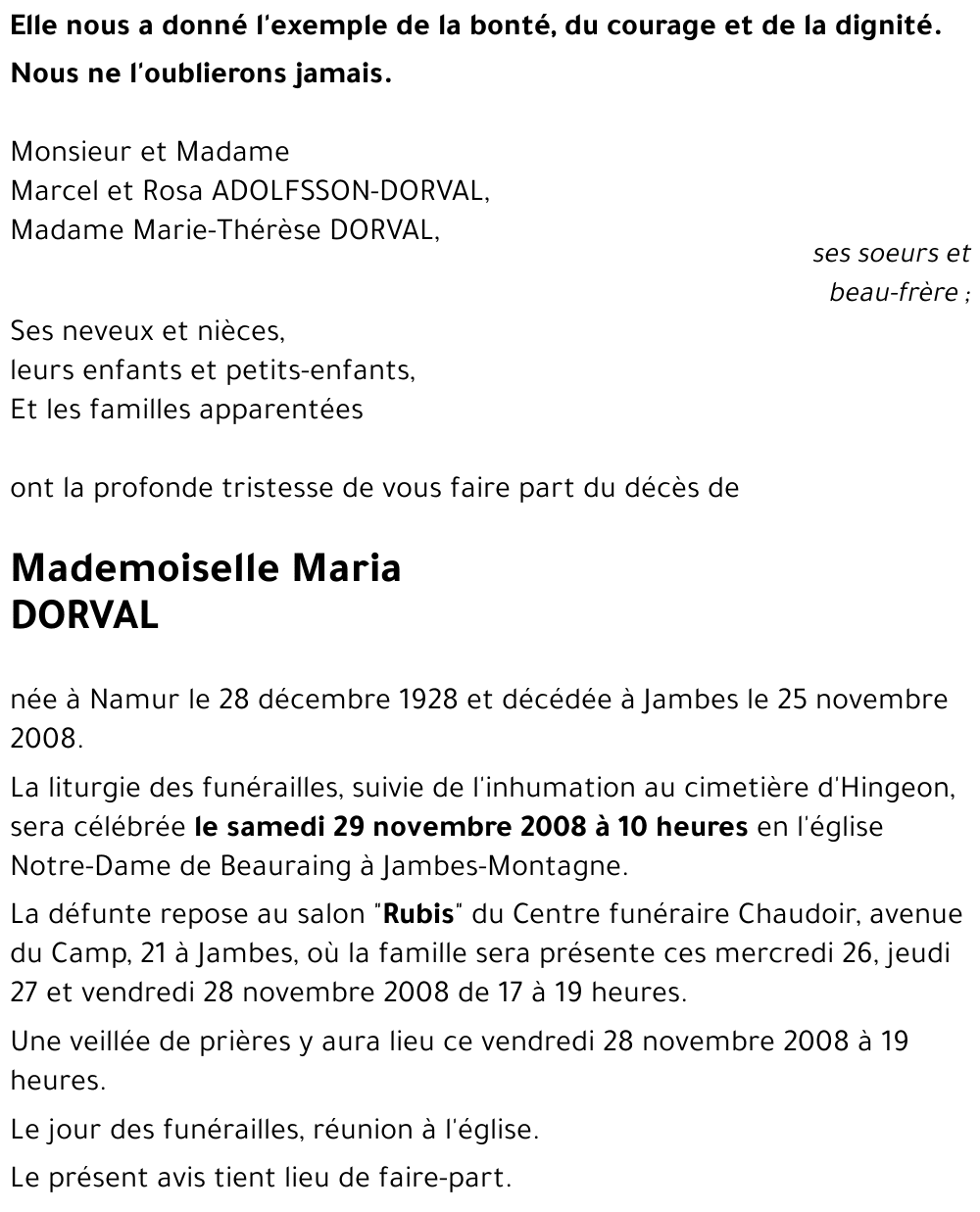 Maria DORVAL