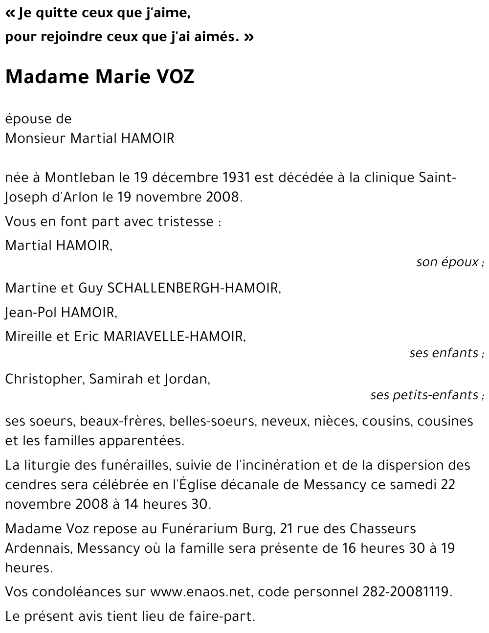 Marie VOZ