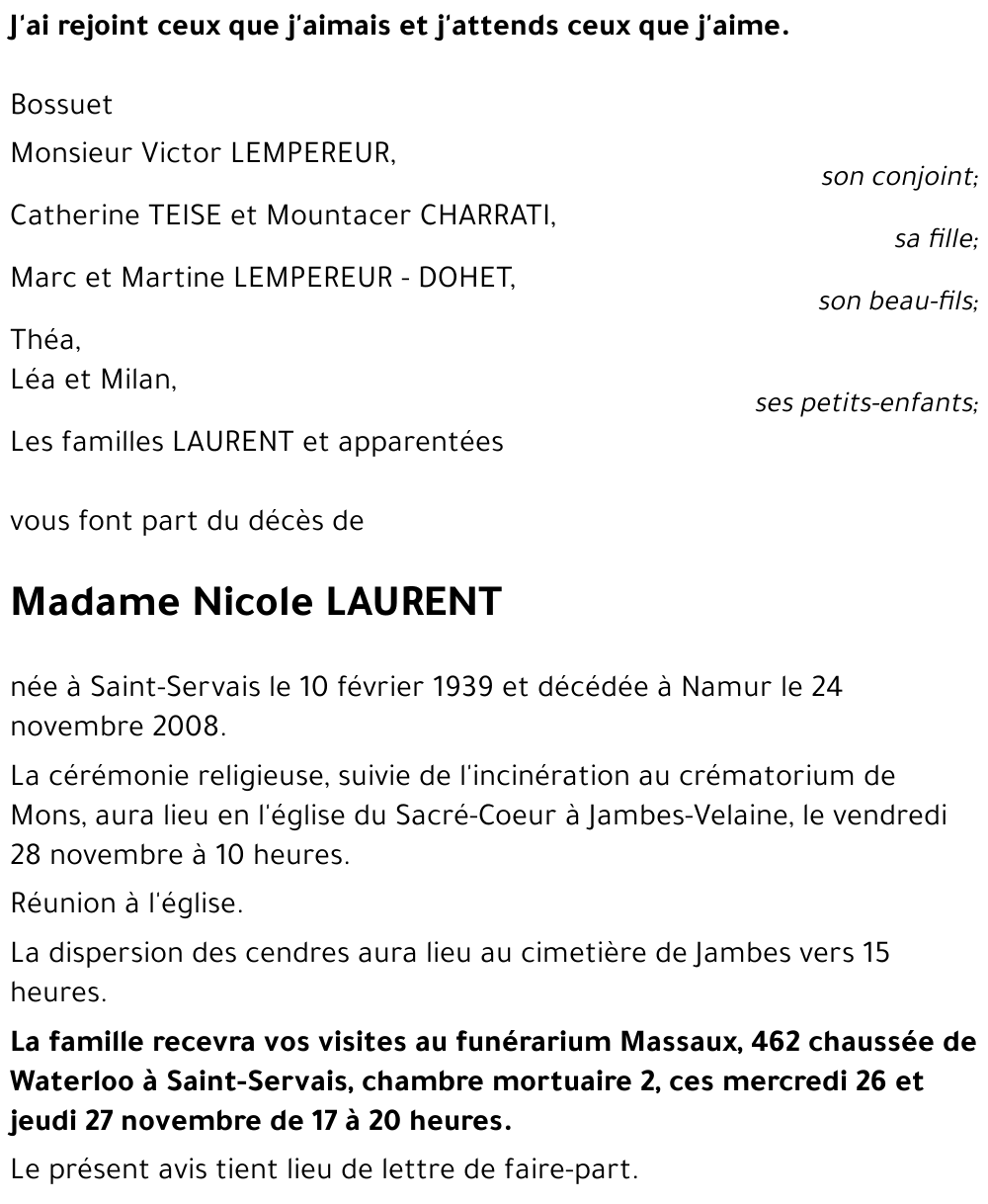 Nicole LAURENT