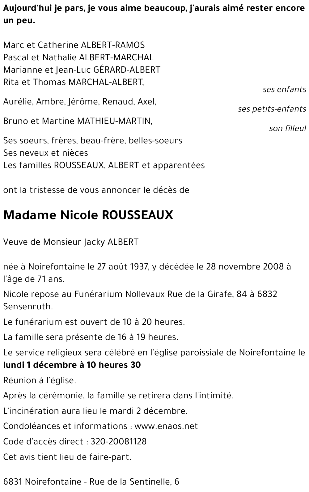 Nicole ROUSSEAUX