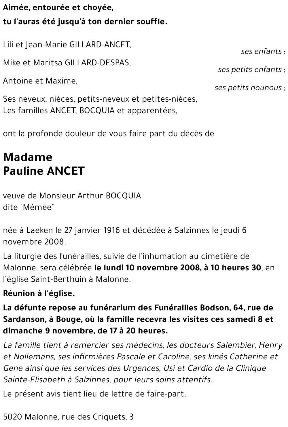 Pauline ANCET