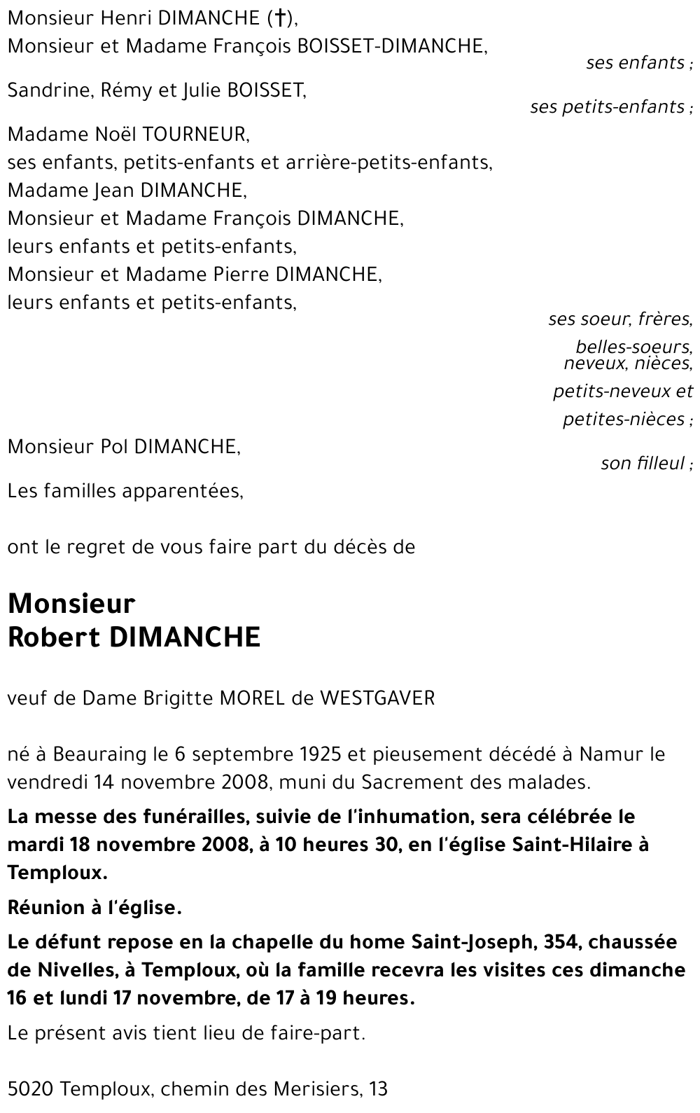 Robert DIMANCHE