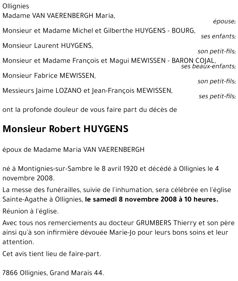 Robert HUYGENS