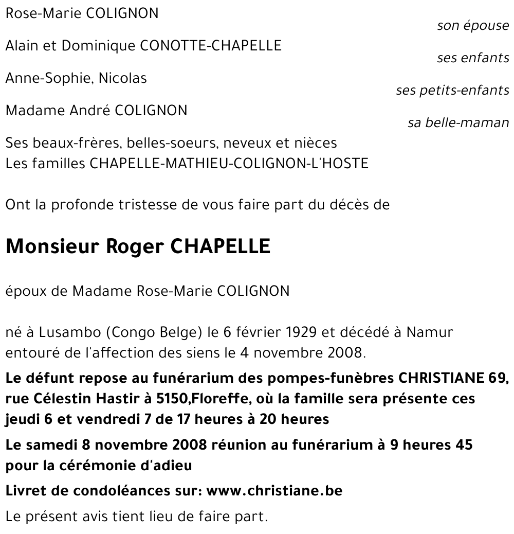 Roger CHAPELLE