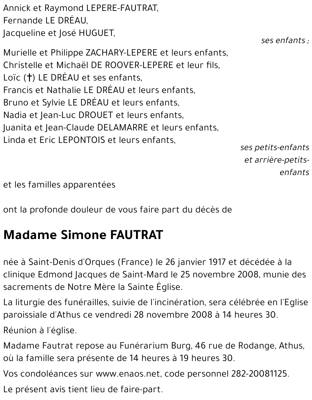 Simone FAUTRAT
