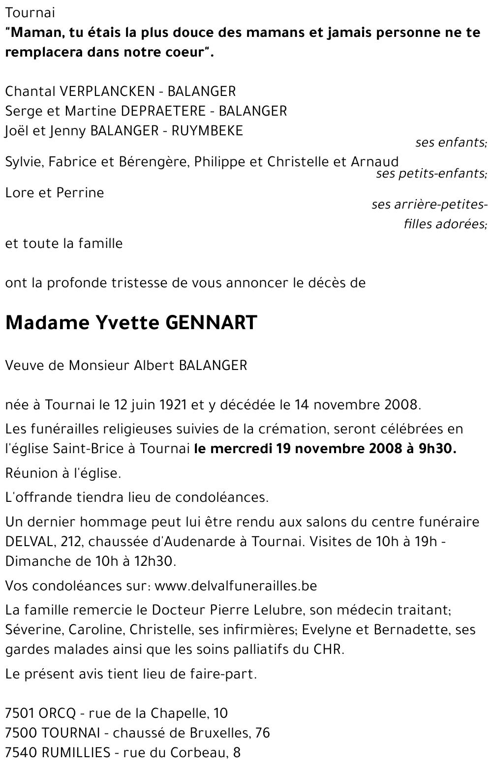 Yvette GENNART