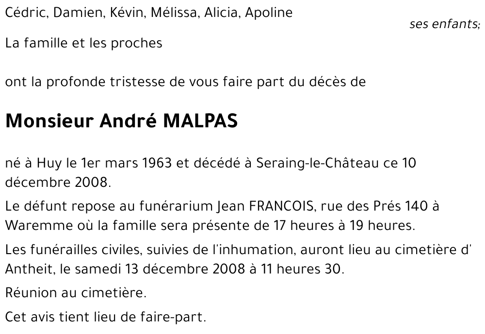 André MALPAS