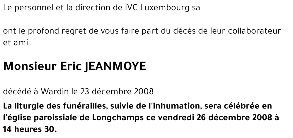 Eric JEANMOYE