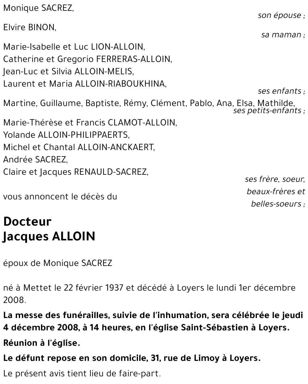 Jacques ALLOIN