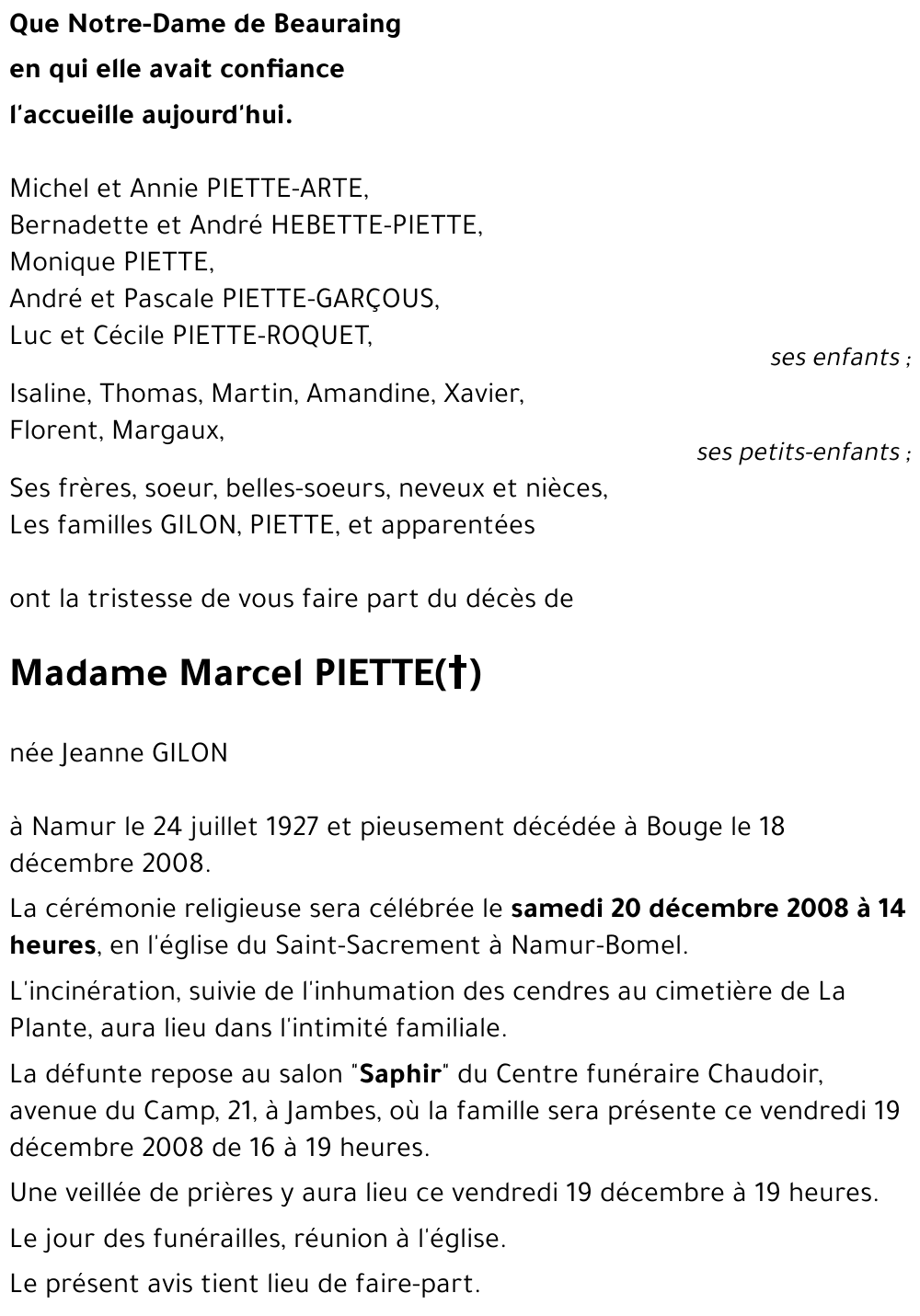 Jeanne GILON