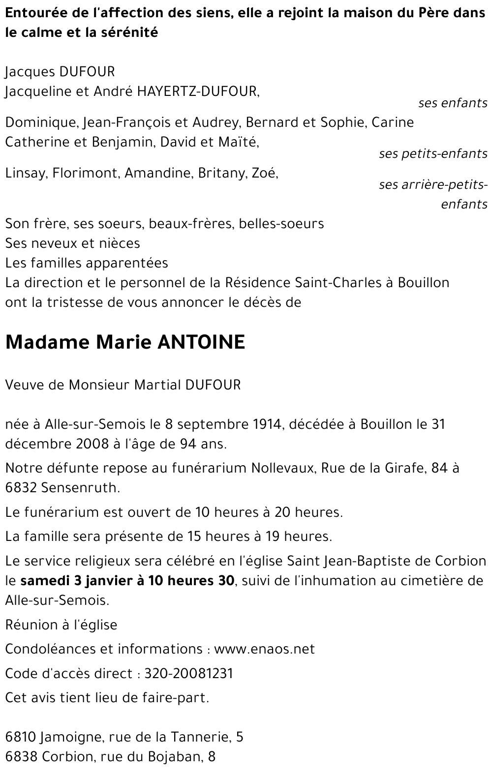 Marie ANTOINE