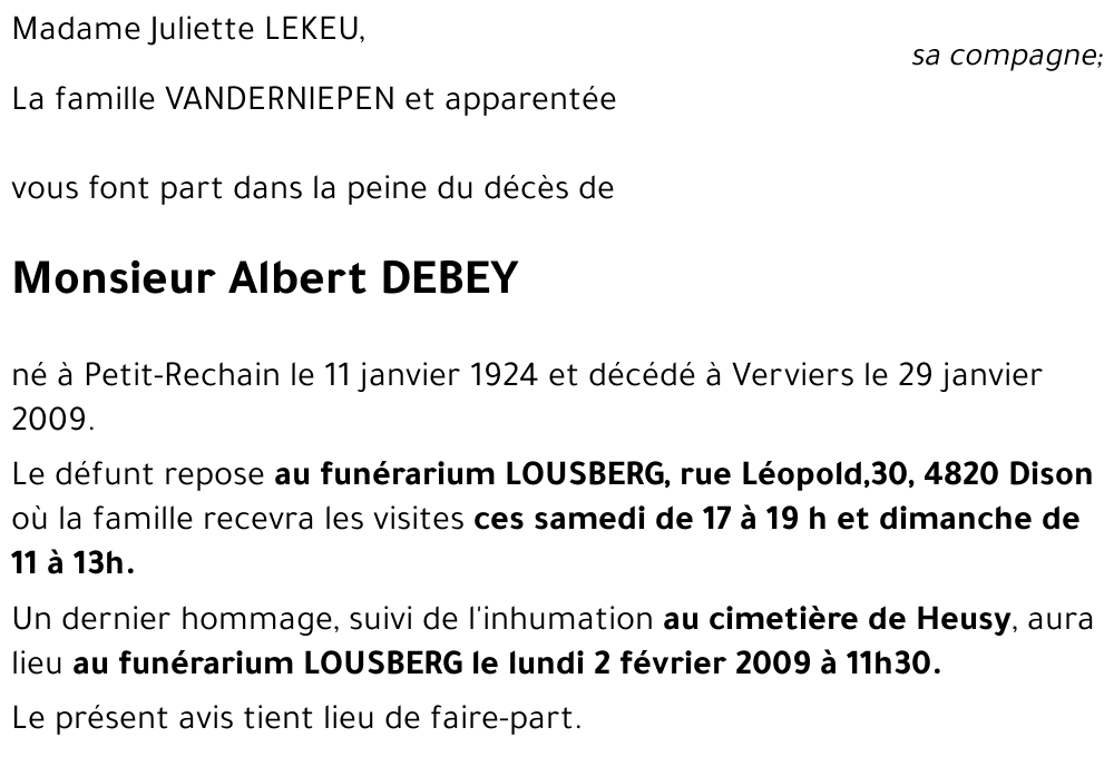 Albert DEBEY