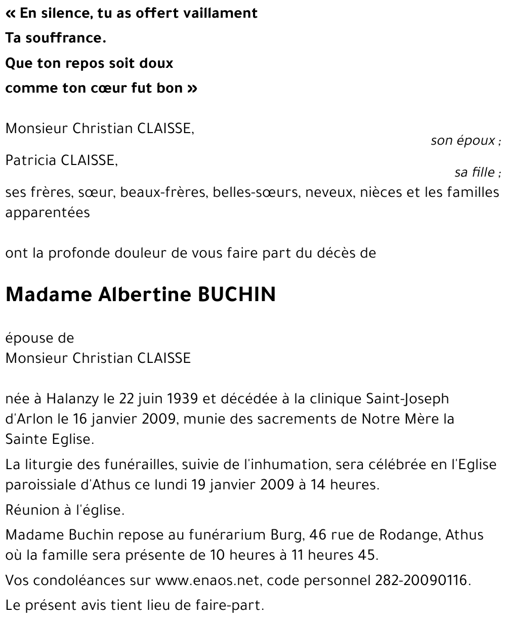 Albertine BUCHIN