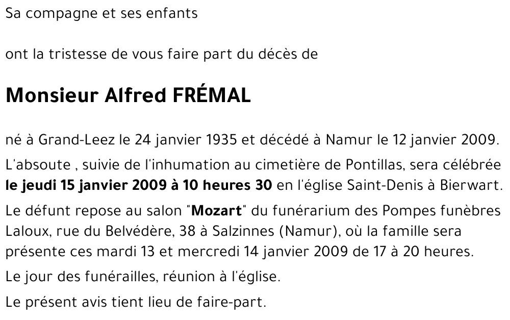 Alfred FRÉMAL