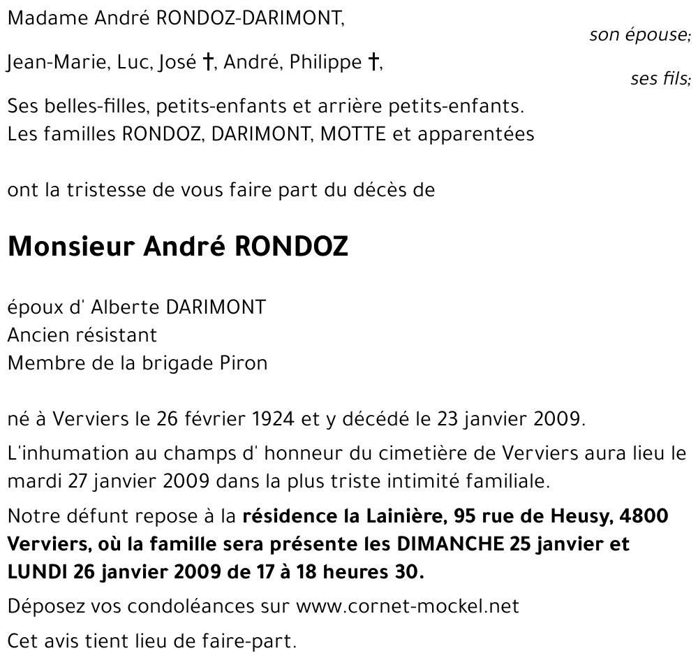 André RONDOZ