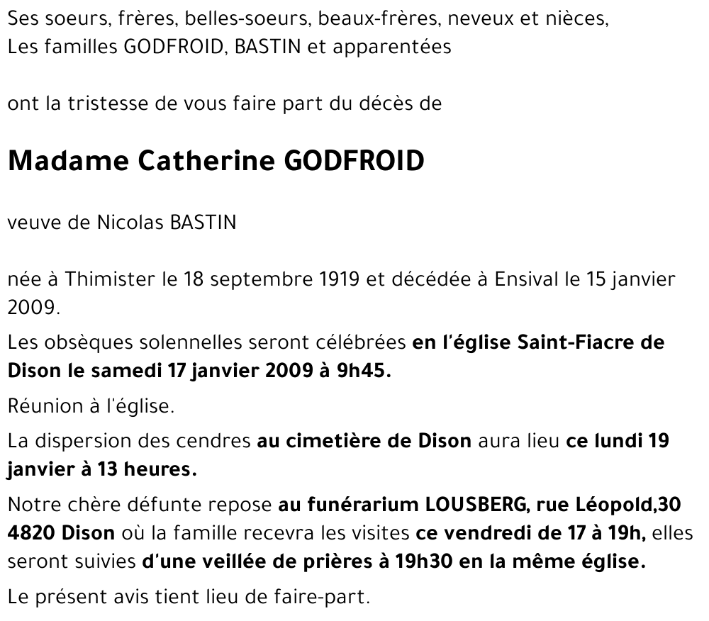 Catherine GODFROID